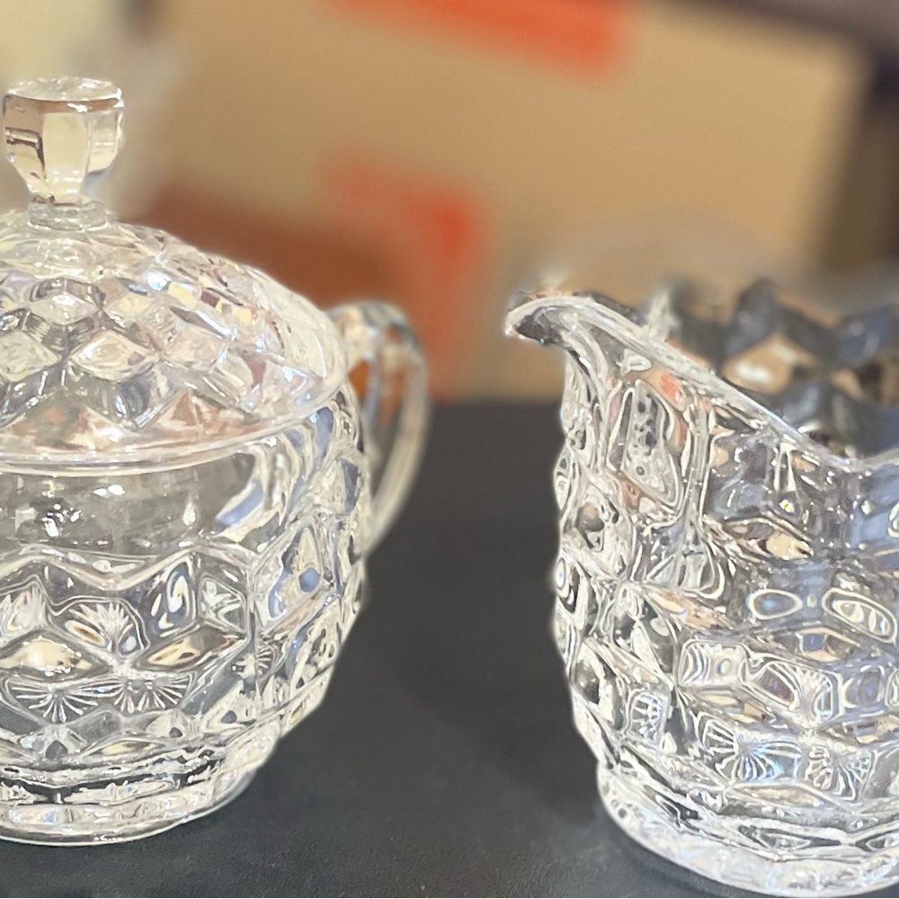 Crystal Sugar and Creamer Set